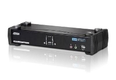 Переключатель KVM ATEN (CS1782A-AT-G) KVM+Audio+USB 2.0,  1 user USB+DVI =>  2 cpu USB+DVI, со шнурами USB 2х1.8м., 2560x1600 60Hz DVI-D Dual Link/204