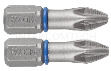 Бита ЗУБР ЭКСПЕРТ 26013-2-25-2  торсион кованая обточ.CrMo C 1/4'' PZ2 25мм 2шт
