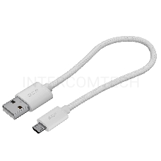 Кабель GCR 0.5m MicroUSB, быстрая зарядка, белый нейлон, GCR-54081