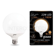 Лампа светодиодная Led G125 E27 22Вт 3000К Gauss 105102122