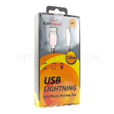 Кабель Cablexpert для Apple CC-G-APUSB02Cu-1.8M, AM/Lightning, серия Gold, длина 1.8м, золото, блистер