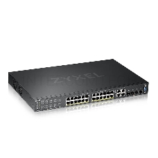 Гибридный L2 коммутатор PoE+ Zyxel NebulaFlex Pro GS2210-28HP, rack 19, 24xGE PoE+, 4xCombo (SFP/RJ-45), бюджет 375 Вт, автономное/облачное управление