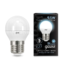 Светодиодная лампа GAUSS 105102210 LED Шар E27 9.5W 950lm 4100K 1/10/50