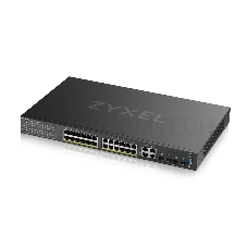 Гибридный L2 коммутатор PoE+ Zyxel NebulaFlex Pro GS2210-28HP, rack 19, 24xGE PoE+, 4xCombo (SFP/RJ-45), бюджет 375 Вт, автономное/облачное управление