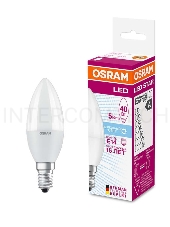 Лампа светодиодная LED 5Вт/840 Е14 220-240В 4000К 470lm LS CLB 40 FR свеча | 4058075056886 | Osram