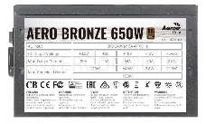 Блок питания Aerocool ATX 650W AERO BRONZE 80+ bronze (24+4+4pin) APFC 120mm fan 6xSATA RTL