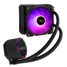 Комплект водяного охлаждения ExeGate EX293456RUS BlackWater-120.PWM.ARGB (3 PIN 5V ADDRESSABLE RGB подсветка, LGA2066/2011/1366/1150/1151/1155/1156/1200/1700/AM4/FM1/FM2/FM2+/AM2/AM2+/AM3/AM3+, TDP 150W, Fan 120mm, PWM, 800-2000RPM, Hydro bearing, 4pin, 1