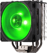 Кулер Cooler Master Hyper 212 RGB Black Edition with 1700 (150W, 4-pin, 158.8mm, tower, Al/Cu, RGB, fans: 1x120mm/59CFM/30dBA/2000rpm, 2066/2011-v3/2011/1700/1366/1200/115x/AM4/AM3+/AM3/AM2+/AM2/FM2+/FM2/FM1)