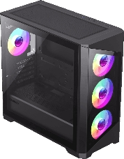 Компьютерный корпус mATX, без блока питания Gamemax Destroyer TGB mATX case, black, w/o psu, w/1xUSB3.0+2xUSB2.0, Combo Audio, w/3x12cm ARGB front fan (1xFN-12A-M6I, 2xFN-12A-S6I), w/1x12cm ARGB rear fan (FN