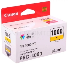 Картридж Canon PFI-1000 Y для IJ SFP PRO-1000 WFG. Жёлтый. 80 мл.