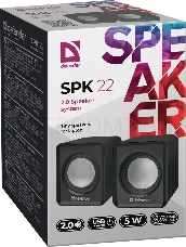 Акустическая 2.0 система Defender#1 SPK 22 черный, 5 Вт, питание от USB 65503