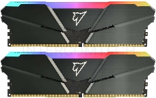 Модуль памяти DDR4 Netac Shadow RGB 16GB (2x8GB) 3200MHz CL16 1.35V / NTSRD4P32DP-16E / Gray / with radiator