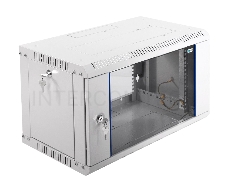 Шкаф телеком. настенный разборный 6U (600х350) дверь стекло,цвет черный (ШРН-Э-6.350-9005) (1 коробка)