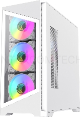 Компьютерный корпус mATX, без блока питания Gamemax Destroyer TGW mATX case, white, w/o psu, w/1xUSB3.0+2xUSB2.0, Combo Audio, w/3x12cm ARGB front fan (1xFN-12A-M6I-W, 2xFN-12A-S6I-W), w/1x12cm ARGB rear fan