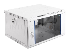 Шкаф телеком. настенный разборный 6U (600х520) дверь стекло,цвет черный (ШРН-Э-6.500-9005)