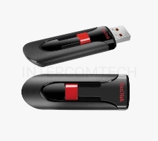 Флеш Диск Sandisk 64Gb Cruzer Glide SDCZ60-064G-B35 USB2.0 черный/красный