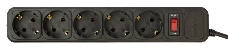 Сетевой фильтр PC Pet AP01006-3-BK 3м (5 розеток) черный