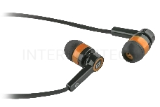 Наушники Defender Pulse 420 черный + оранжевый, вставки 63420