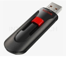 Флеш Диск Sandisk 64Gb Cruzer Glide SDCZ60-064G-B35 USB2.0 черный/красный