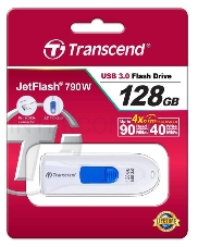Флеш Диск Transcend 128Gb Jetflash 790 USB3.0 белый