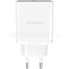 Сетевое зарядное устройство Canyon, QC3.0 36W WALL Charger with 1-USB A   Input: 100V-240V, Output:  USB-A:QC3.0 36W (5V3A/9V3.0A/12V3.0A),  Eu plug  , Over- Voltage ,  over-heated, over-current and short circuit protection Compliant with CE RoHs,ERP.Size