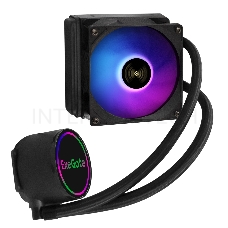 Комплект водяного охлаждения ExeGate EX293455RUS BlackWater-120V2.PWM.RGB (RGB подсветка, LGA2066/2011/1366/1150/1151/1155/1156/1200/1700/AM4/FM1/FM2/FM2+/AM2/AM2+/AM3/AM3+, TDP 150W, Fan 120mm, PWM, 800-2000RPM, Hydro bearing, 4pin, 11-27db, с термопасто