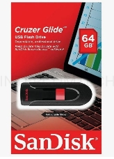 Флеш Диск Sandisk 64Gb Cruzer Glide SDCZ60-064G-B35 USB2.0 черный/красный