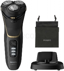 Бритва роторная Philips Series 3000 S3333/54 реж.эл.:3 питан.:аккум. черный/золотистый