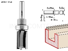 Фреза пазовая прямая с верхним подшипником ЗУБР 19x26мм, хвостовик 8мм