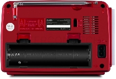 Радиоприемник АС SVEN SRP-525, красный (3 Вт, FM/AM/SW, USB, microSD, фонарь, встроенный аккумулятор)