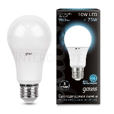 Светодиодная лампа GAUSS 102502210 LED A60 10W E27 920lm 4100K 1/10/50