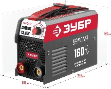 Сварочный инвертор ЗУБР СА-160К  160 А, MMA, 4800 Вт, 220 В, 1.6-3.2 мм
