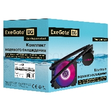 Комплект водяного охлаждения ExeGate EX293455RUS BlackWater-120V2.PWM.RGB (RGB подсветка, LGA2066/2011/1366/1150/1151/1155/1156/1200/1700/AM4/FM1/FM2/FM2+/AM2/AM2+/AM3/AM3+, TDP 150W, Fan 120mm, PWM, 800-2000RPM, Hydro bearing, 4pin, 11-27db, с термопасто