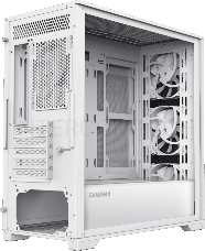 Компьютерный корпус mATX, без блока питания Gamemax Destroyer TGW mATX case, white, w/o psu, w/1xUSB3.0+2xUSB2.0, Combo Audio, w/3x12cm ARGB front fan (1xFN-12A-M6I-W, 2xFN-12A-S6I-W), w/1x12cm ARGB rear fan
