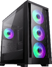 Компьютерный корпус mATX, без блока питания Gamemax DEFENDER TG mATX case, black, w/o psu, w/1xUSB3.0+2xUSB2.0, Combo Audio, w/3x12cm ARGB front fan (1xFN-12A-M6I, 2xFN-12A-S6I), w/1x12cm ARGB rear fan (FN