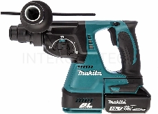 Перфоратор Makita DHR242RFE Перфоратор, ак б\щет,SDS+,{18В,2х3Ач Li-ion,3реж,2.4Дж,0-4700у\м,3.3кг,чем,подсвет,совмест с 4Ач Li-ion}