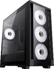 Компьютерный корпус mATX, без блока питания Gamemax DEFENDER TG mATX case, black, w/o psu, w/1xUSB3.0+2xUSB2.0, Combo Audio, w/3x12cm ARGB front fan (1xFN-12A-M6I, 2xFN-12A-S6I), w/1x12cm ARGB rear fan (FN
