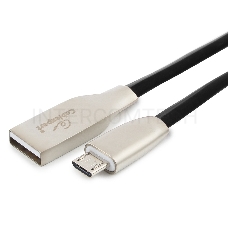 Кабель USB 2.0 Cablexpert CC-G-mUSB01Bk-0.5M, AM/microB, серия Gold, длина 0.5м, черный, блистер