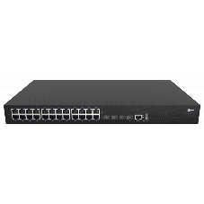 Коммутатор Fplus FCS-2328TX-P, 24 порта 10/100/1000BASE-T RJ45 PoE, 4 порта 10GE SFP+, 2 блока питания AC 220В 440Вт, высота 1RU