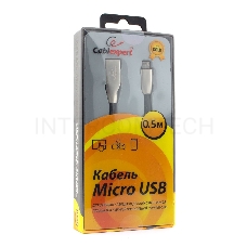 Кабель USB 2.0 Cablexpert CC-G-mUSB01Bk-0.5M, AM/microB, серия Gold, длина 0.5м, черный, блистер