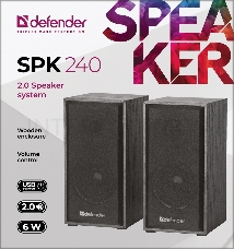 Колонки DEFENDER SPK-240 2.0 black (2x3 Вт, USB пит, раз. д. науш.)  65224