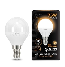 Лампа светодиодная Led Globe E14 9.5Вт 3000К Gauss 105101110