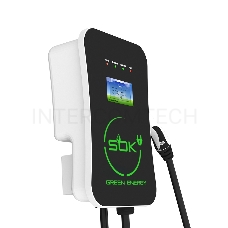 Зарядная станция S'OK Green Energy серии M3W Wallbox EV Charger SM3W10732542-7, 1-фаза,  7кВт (32А/ 220В), OCPP 1.6J, уровень защиты IP54, кабель 7.5м