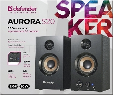 Колонки Defender AURORA S20 { 2x10 Вт RMS,20-20000 Гц, разъём для наушников } 65419