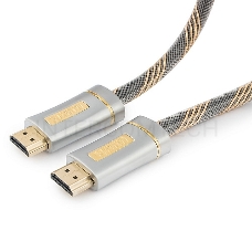 Кабель HDMI Cablexpert, серия Platinum, 1 м, v2.0, M/M, нейлоновая оплетка, позол.разъемы, металлический корпус, нейлоновая оплетка, блистер