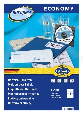 Этикетки Europe100 ELA036-100 ELA036 A4 105x70мм 8шт на листе/70г/м2/100л./белый матовое самоклей. универсальная