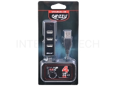 Концентратор USB2.0 HUB 4-х портовый GR-474UB Ginzzu USB 2.0 4 port, 1,1m cable