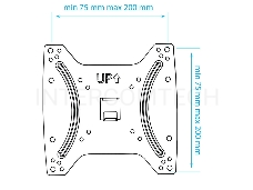 Крепеж Kromax OPTIMA-200 black {Кронштейн для LED/LCD телевизоров 15-42, max 25 кг, настенный, 0 ст свободы, 23.5 мм, max VESA 200x200 мм}