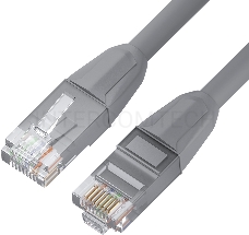 Патч-корд GCR прямой 1.5m LSZH UTP кат.6, серый, 24 AWG, литой без фиксатора, ethernet high speed, RJ45, T568B, GCR-52749