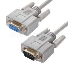 Удлинитель Greenconnect 0.5m RS-232/RS-232 9M/9F Premium GCR-DB9CM2F-0.5m, серый 30 AWG